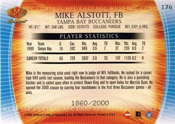 2000 Collector's Edge Masters #176 Mike Alstott Back