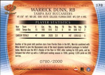 2000 Collector's Edge Masters #178 Warrick Dunn Back