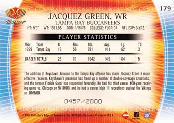 2000 Collector's Edge Masters #179 Jacquez Green Back