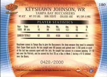 2000 Collector's Edge Masters #180 Keyshawn Johnson Back