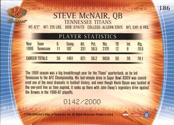 2000 Collector's Edge Masters #186 Steve McNair Back