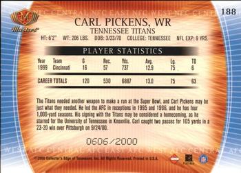 2000 Collector's Edge Masters #188 Carl Pickens Back
