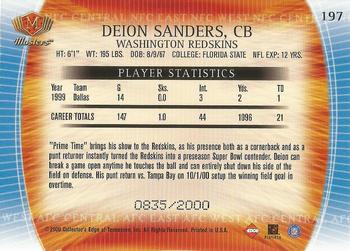 2000 Collector's Edge Masters #197 Deion Sanders Back