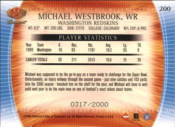 2000 Collector's Edge Masters #200 Michael Westbrook Back