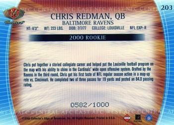 2000 Collector's Edge Masters #203 Chris Redman Back