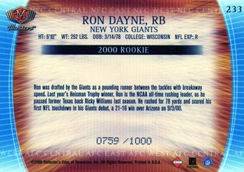 2000 Collector's Edge Masters #233 Ron Dayne Back