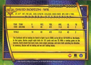 2000 Collector's Edge Odyssey #1 David Boston Back