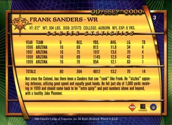 2000 Collector's Edge Odyssey #3 Frank Sanders Back