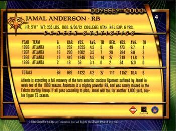 2000 Collector's Edge Odyssey #4 Jamal Anderson Back