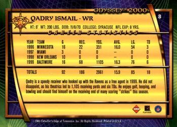 2000 Collector's Edge Odyssey #8 Qadry Ismail Back