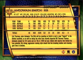 2000 Collector's Edge Odyssey #13 Antowain Smith Back