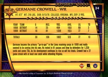 2000 Collector's Edge Odyssey #34 Germane Crowell Back
