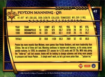 2000 Collector's Edge Odyssey #42 Peyton Manning Back
