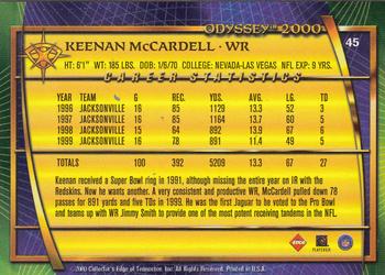 2000 Collector's Edge Odyssey #45 Keenan McCardell Back