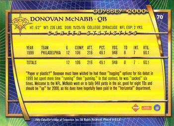 2000 Collector's Edge Odyssey #70 Donovan McNabb Back