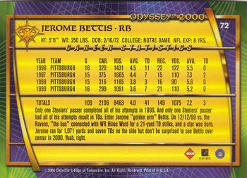 2000 Collector's Edge Odyssey #72 Jerome Bettis Back