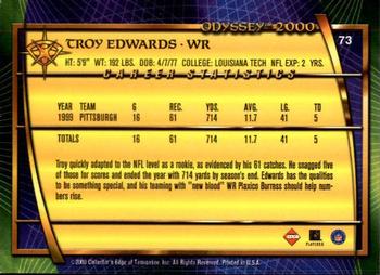 2000 Collector's Edge Odyssey #73 Troy Edwards Back