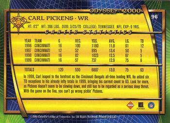 2000 Collector's Edge Odyssey #96 Carl Pickens Back