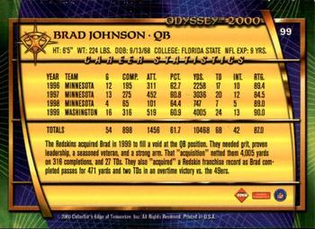 2000 Collector's Edge Odyssey #99 Brad Johnson Back