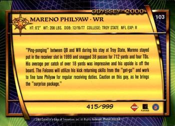 2000 Collector's Edge Odyssey #103 Mareno Philyaw Back