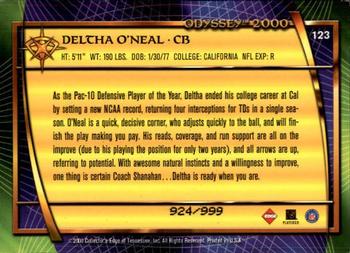 2000 Collector's Edge Odyssey #123 Deltha O'Neal Back