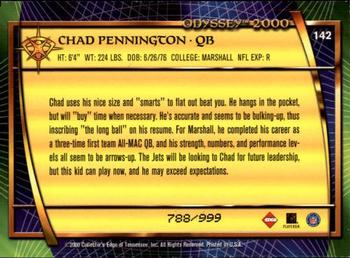 2000 Collector's Edge Odyssey #142 Chad Pennington Back