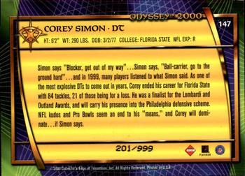 2000 Collector's Edge Odyssey #147 Corey Simon Back