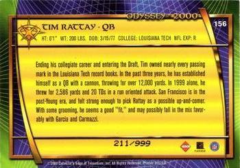 2000 Collector's Edge Odyssey #156 Tim Rattay Back