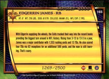 2000 Collector's Edge Odyssey #165 Edgerrin James Back