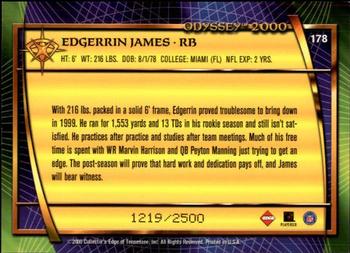 2000 Collector's Edge Odyssey #178 Edgerrin James Back