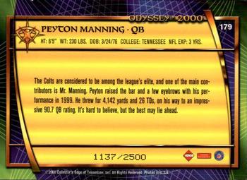 2000 Collector's Edge Odyssey #179 Peyton Manning Back