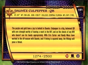 2000 Collector's Edge Odyssey #181 Daunte Culpepper Back