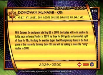 2000 Collector's Edge Odyssey #185 Donovan McNabb Back