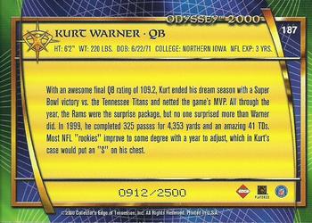 2000 Collector's Edge Odyssey #187 Kurt Warner Back