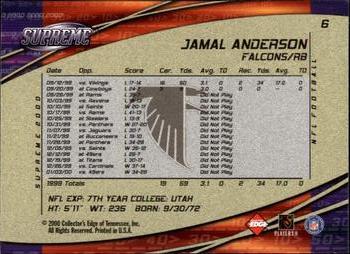 2000 Collector's Edge Supreme #6 Jamal Anderson Back