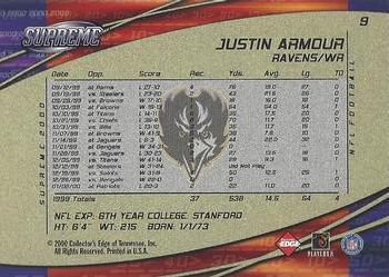 2000 Collector's Edge Supreme #9 Justin Armour Back