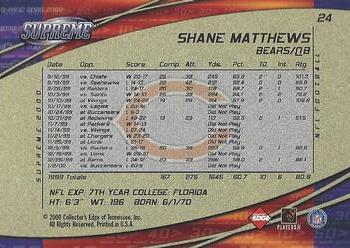 2000 Collector's Edge Supreme #24 Shane Matthews Back