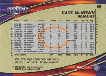 2000 Collector's Edge Supreme #25 Cade McNown Back