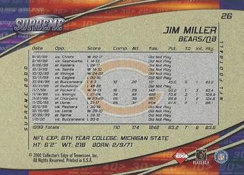 2000 Collector's Edge Supreme #26 Jim Miller Back