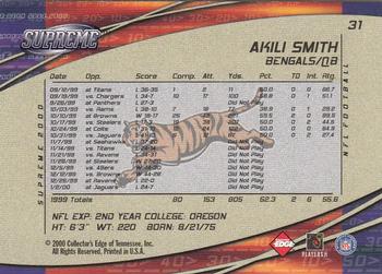 2000 Collector's Edge Supreme #31 Akili Smith Back