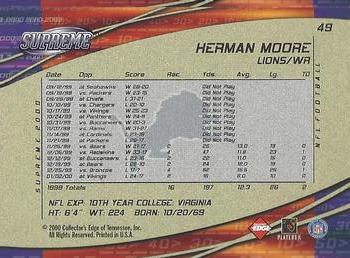 2000 Collector's Edge Supreme #49 Herman Moore Back