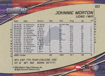 2000 Collector's Edge Supreme #50 Johnnie Morton Back