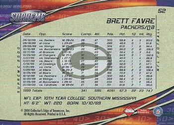 2000 Collector's Edge Supreme #52 Brett Favre Back