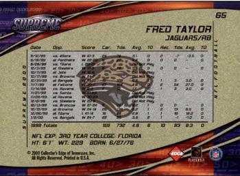 2000 Collector's Edge Supreme #65 Fred Taylor Back