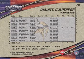2000 Collector's Edge Supreme #78 Daunte Culpepper Back