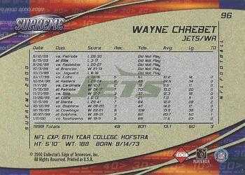 2000 Collector's Edge Supreme #96 Wayne Chrebet Back