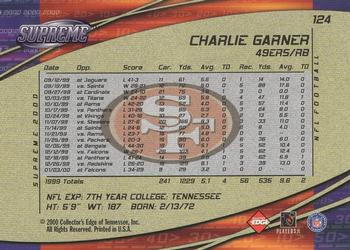 2000 Collector's Edge Supreme #124 Charlie Garner Back