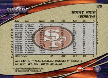2000 Collector's Edge Supreme #126 Jerry Rice Back