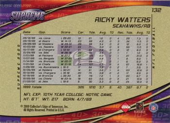 2000 Collector's Edge Supreme #132 Ricky Watters Back