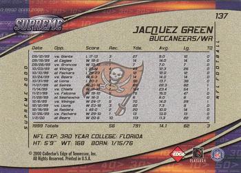 2000 Collector's Edge Supreme #137 Jacquez Green Back